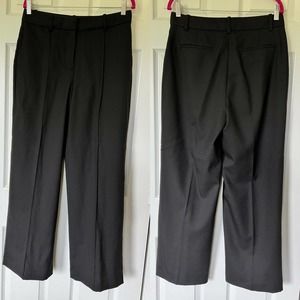J Crew Pants Black Dress Work Career Wool Fully Lined Stitched Front Crease 10